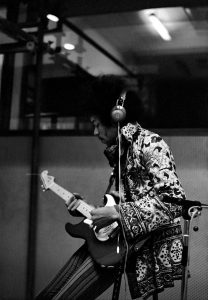 Jimi Hendrix at Olympic Studios in London (1967).