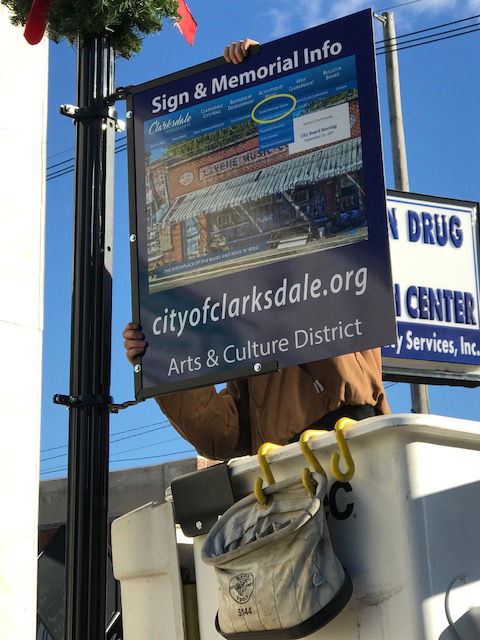 Each information sign has the home page of the City website on it, and the yellow circle on the sign shows the public where to go to find out about each sign... and a lot more!