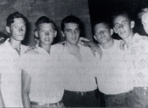 James A. Lindsey, Irby Hazzard, Elvis, Jim Blaylock, Robert Marks and William Harkins from Merigold, MS at show in Clarksdale Photo courtesy Memphis - Elvis Style by Mike Freeman and Cindy Hazen
