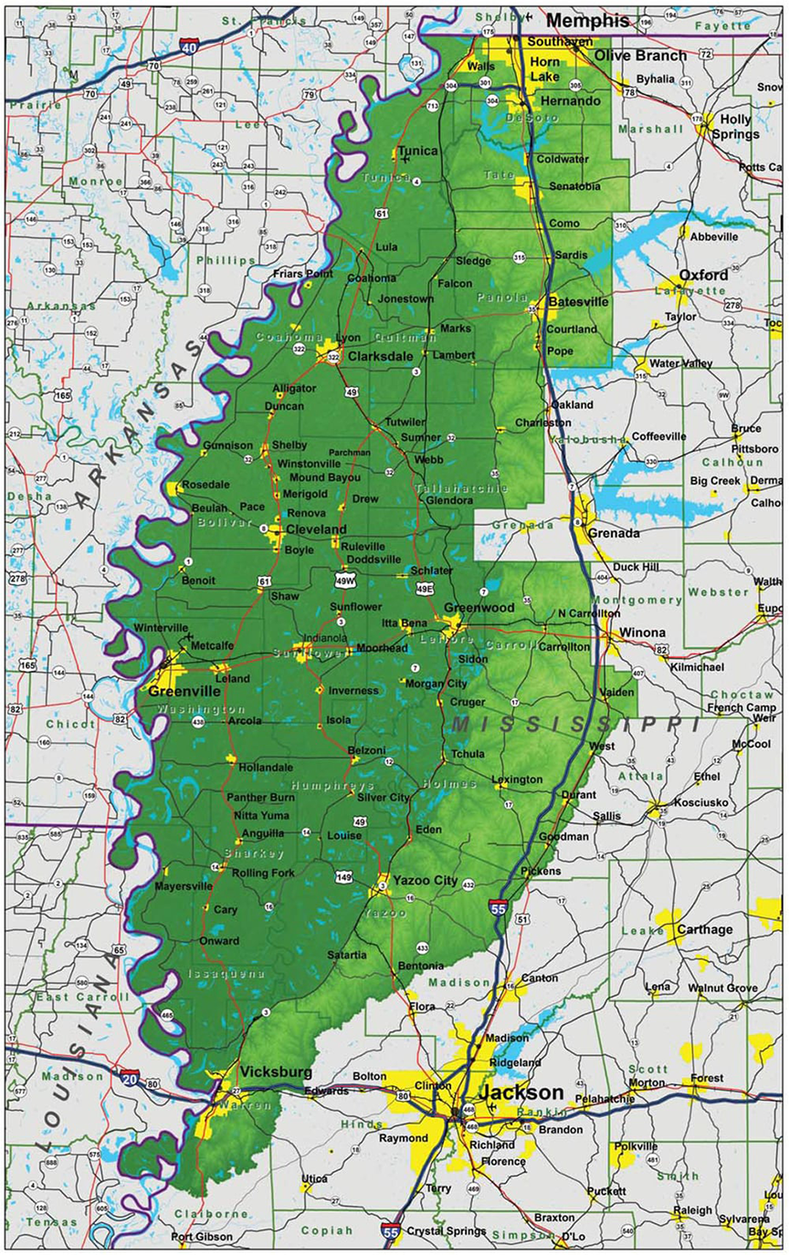 Mississippi Delta map