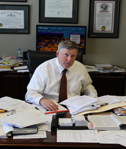 Clarksdale City Attorney, Curtis Boschert at his desk.