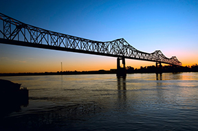 The Mississippi River Bridge in Helena, AK.