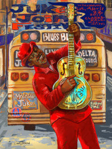 2017 Juke Joint Festival poster (painting by Cristen Craven Bernard)