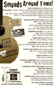 Sounds Around Town, Jan 3 to Jan 7, 2018.