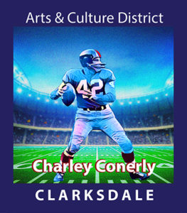Charlie Conerly sigh in downtown Clarksdale historic Arts & Culture District.