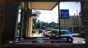 Television screen shot of Charlie Conerly sign in Clarksdale appearing on ESPN College Gameday.