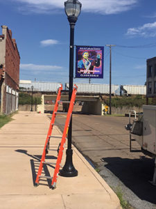 The Jackie Brenston sign after being placed on Clarksdale's historic Issaquena Ave. (photo by Richard Bolen).