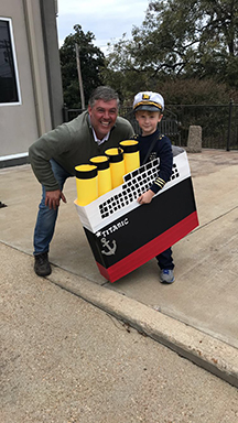 City Commissioner Ken Murphey and a Titanic trick or treater on Halloween.