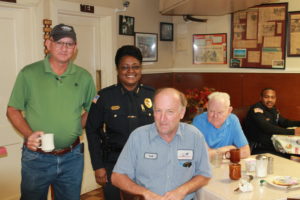 Clarksdale Police Chief Sandra Williams meets with the public at the "Coffee with a Cop" community event.