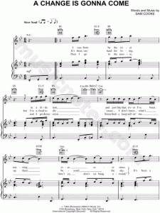 "A Change is Gonna Come" sheet music.