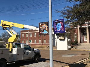 Rev. Walter Dakin honorary sign goes up in Clarksdale Arts & Culture District.