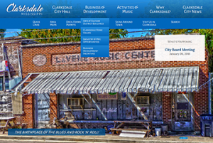 City of Clarksdale website home page.