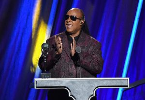 Stevie Wonder inducted into the Rock and Roll Hall of Fame.